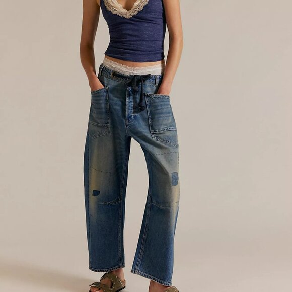 We The Free Moxie Pull-On Barrel Jeans - Picture 1 of 5